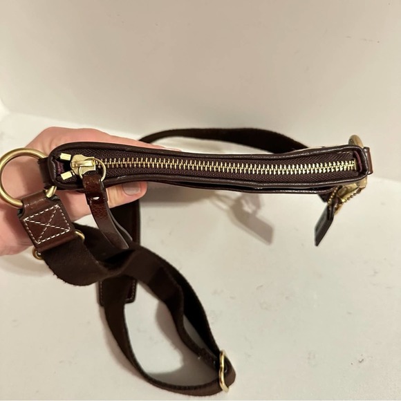 Coach Pink Brown Patchwork Leather Suede Signature Crossbody Purse Shoulder Bag - Picture 7 of 13